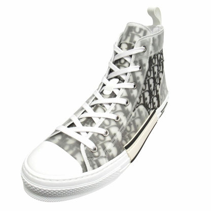 Dior Oak High Top Sneakers Shoes Cut Trotter Logo Technical Fabric 45 White
