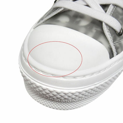Dior Oak High Top Sneakers Shoes Cut Trotter Logo Technical Fabric 45 White