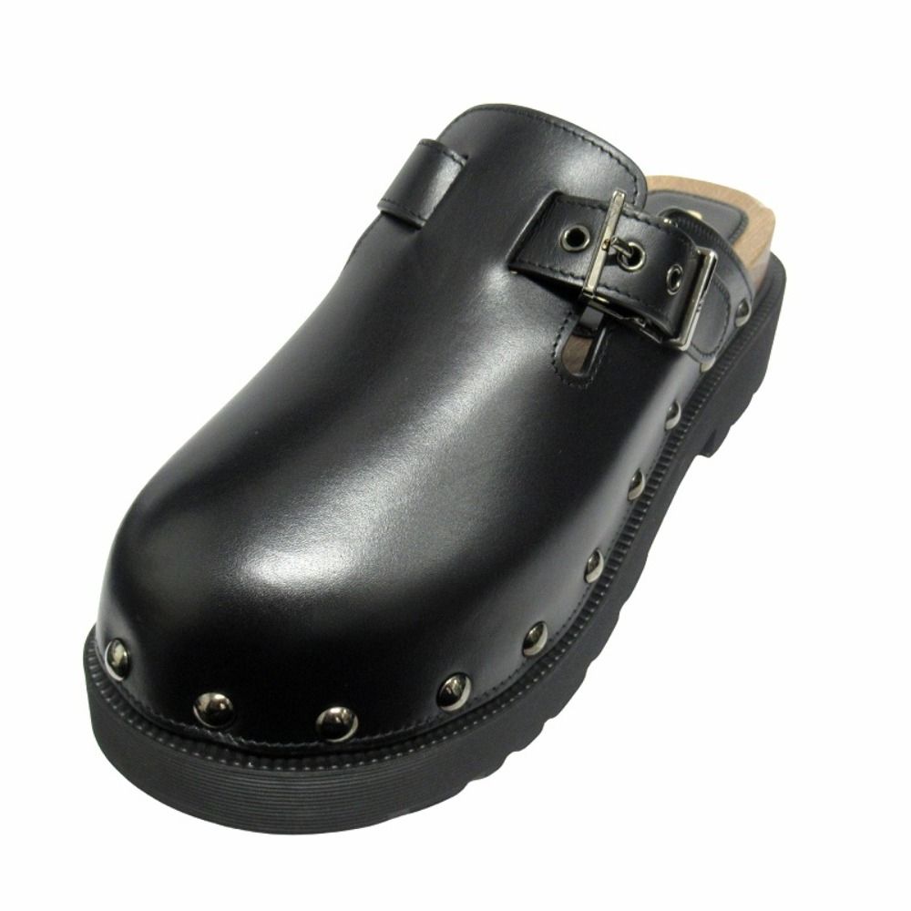 Dior Quake Leather Clog Sandals Sabot Platform 39 Black