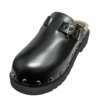 Dior Quake Leather Clog Sandals Sabot Platform 39 Black