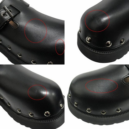 Dior Quake Leather Clog Sandals Sabot Platform 39 Black