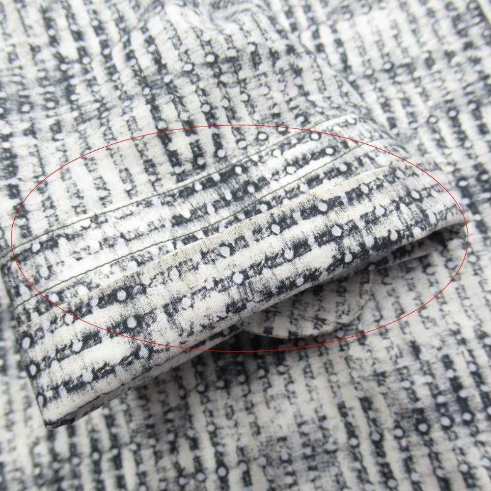 Prada All Over Pattern Dot Shirt Top Blouse Long Sleeve 40 15 3 4 White Black