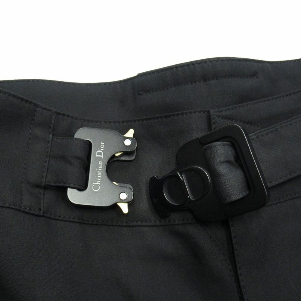 Dior Rollaco Star Cdlogo Buckle Belt Woven Shorts Wide Cargo XS Black