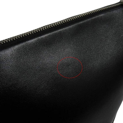 Prada Triangle Leather Shoulder Bag with Mini Pouch Crossbody Logo Black Silver