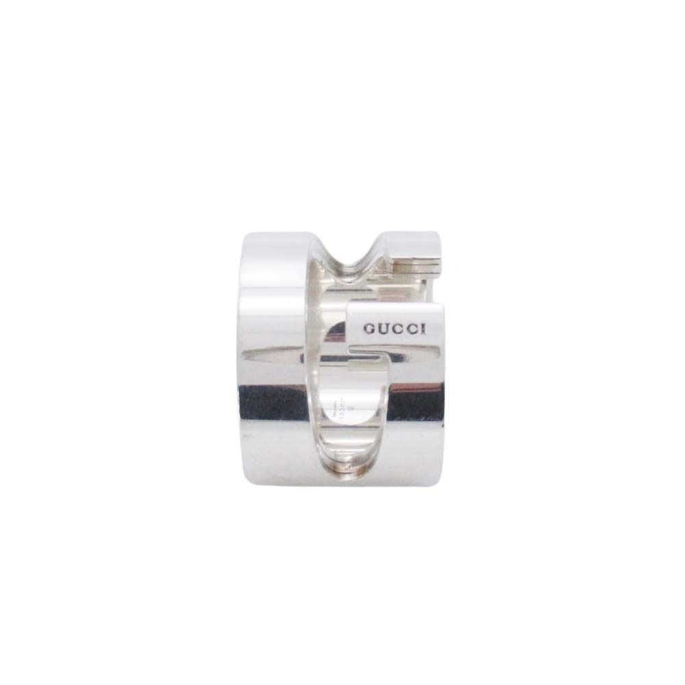 Gucci Cutout Wide Ring Logo Silver