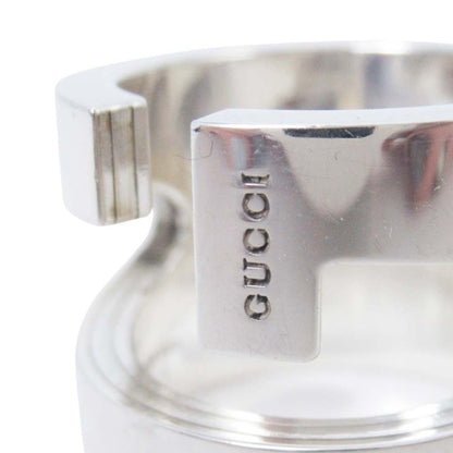 Gucci Cutout Wide Ring Logo Silver