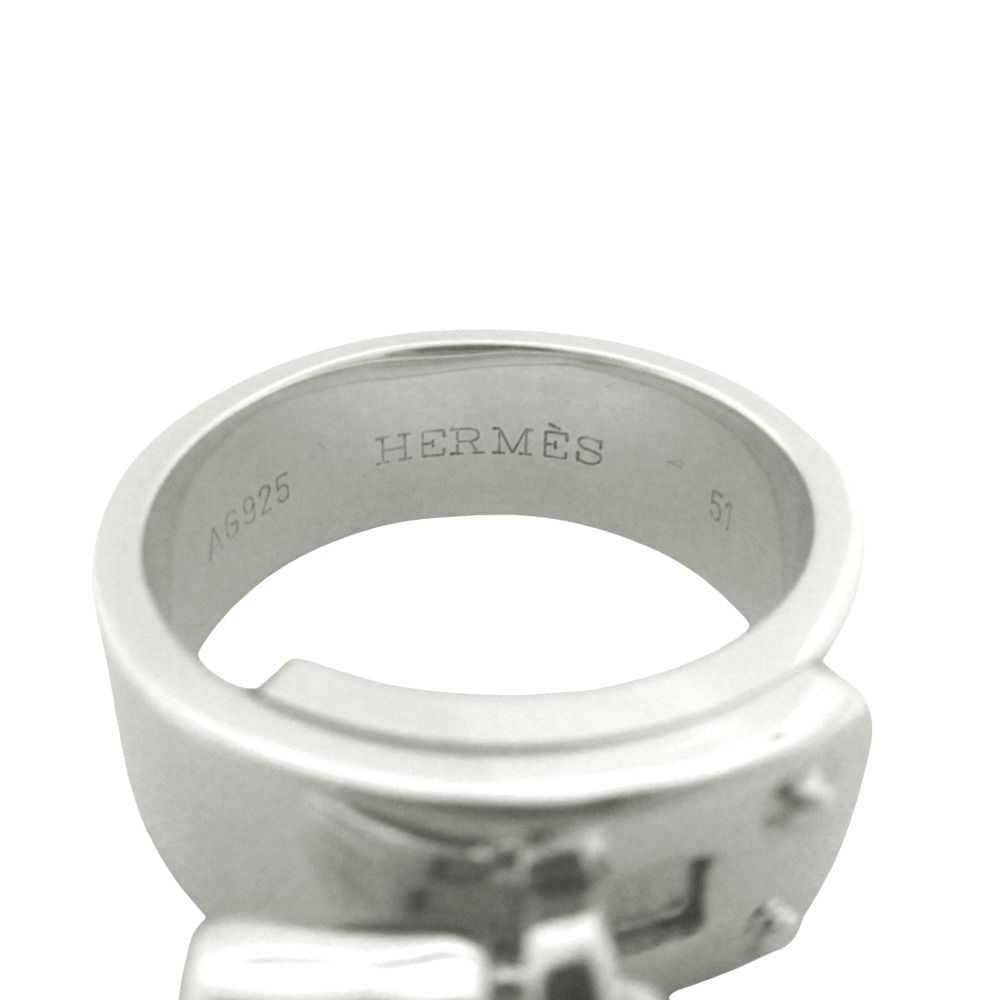 Hermes Polished Kelly Ring 51 Silver