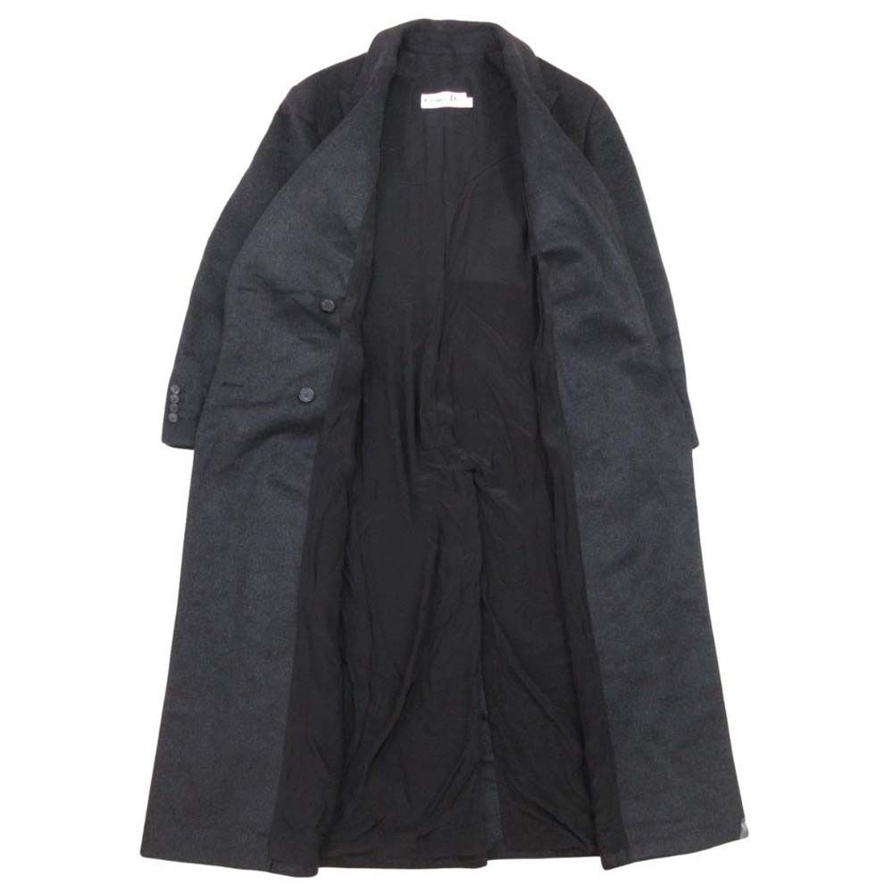 Dior Cashmere Melton Star Coat Double Peaked Lapel 36 Dark Gray