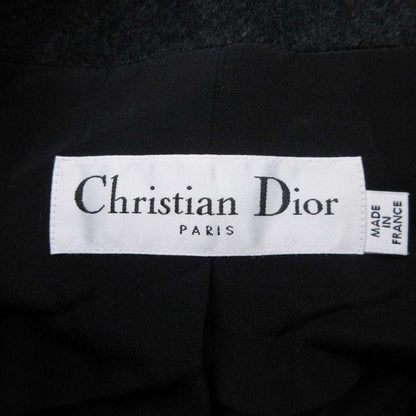 Dior Cashmere Melton Star Coat Double Peaked Lapel 36 Dark Gray