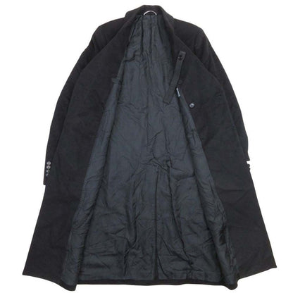Dior Homme Cashmere Double Breasted Chesterfield Coat Peaked Lapel 48 Black