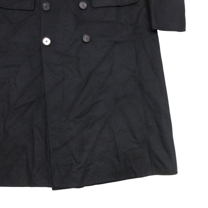 Dior Double Face Melton Trench Coat 2-Way Long 34 Black