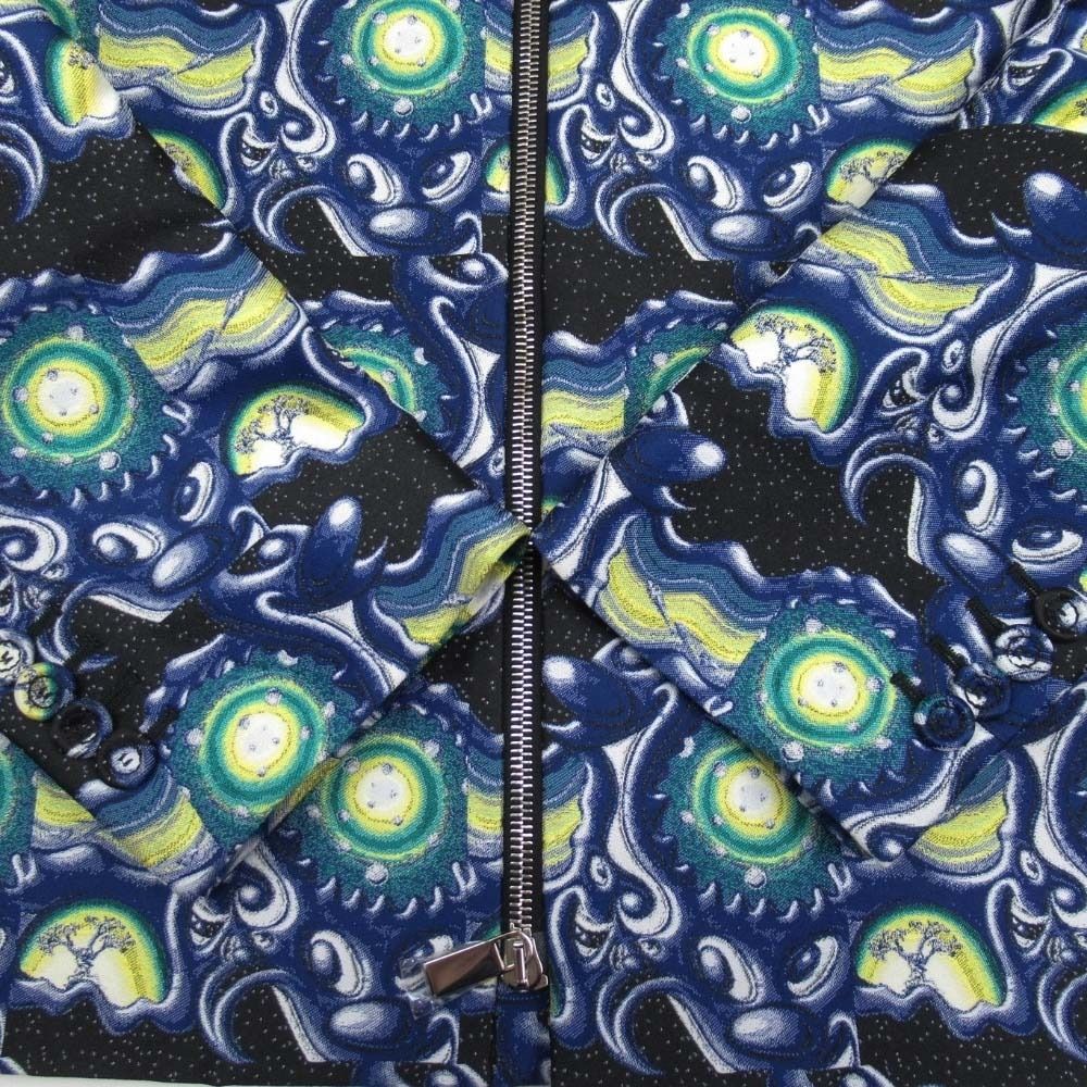 Dior Homme Kenny Shaft All Over Pattern Jacquard Zip Jacket 50 Blue
