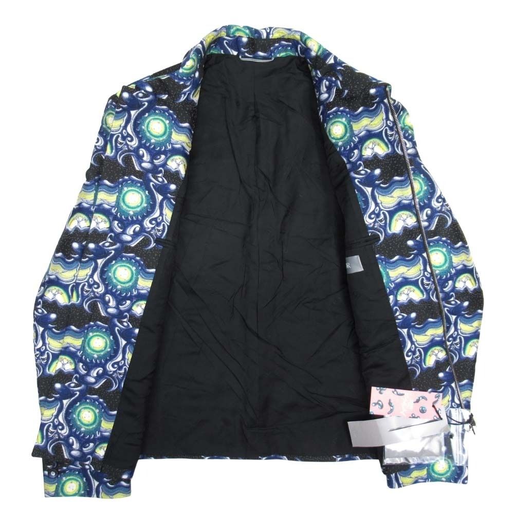 Dior Homme Kenny Shaft All Over Pattern Jacquard Zip Jacket 50 Blue