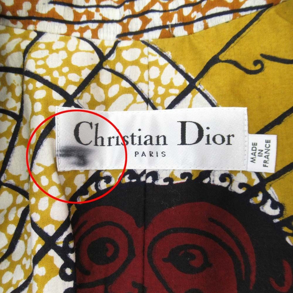 Dior la Temperance All Over Pattern Double Breasted Jacket Leather 36