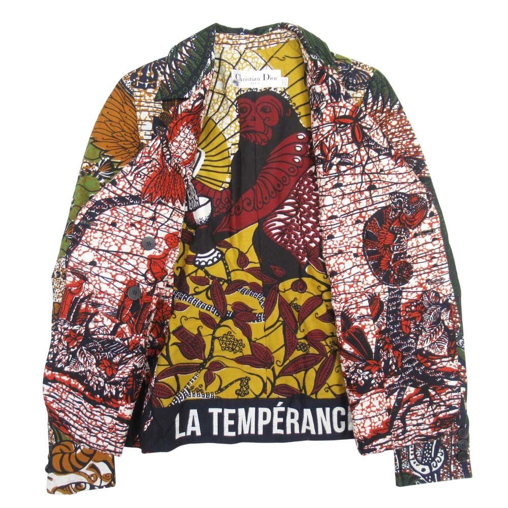 Dior la Temperance All Over Pattern Double Breasted Jacket Leather 36