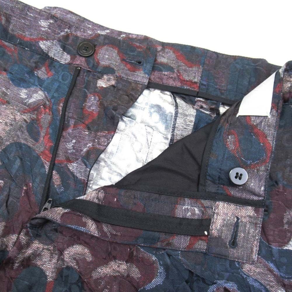 Dior Homme Peter Doig Oblique All Over Pattern Shorts Bermuda Pants 46 Navy