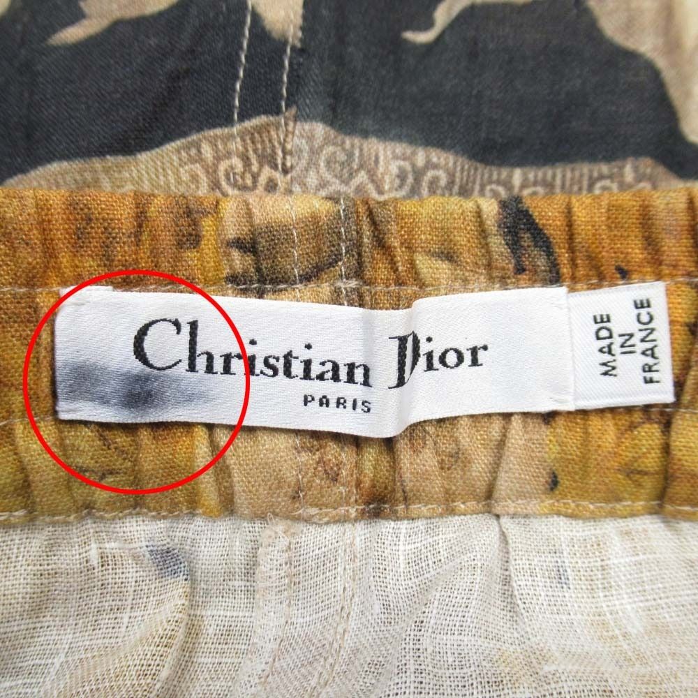 Dior All Over Linen Shorts 38 Brown