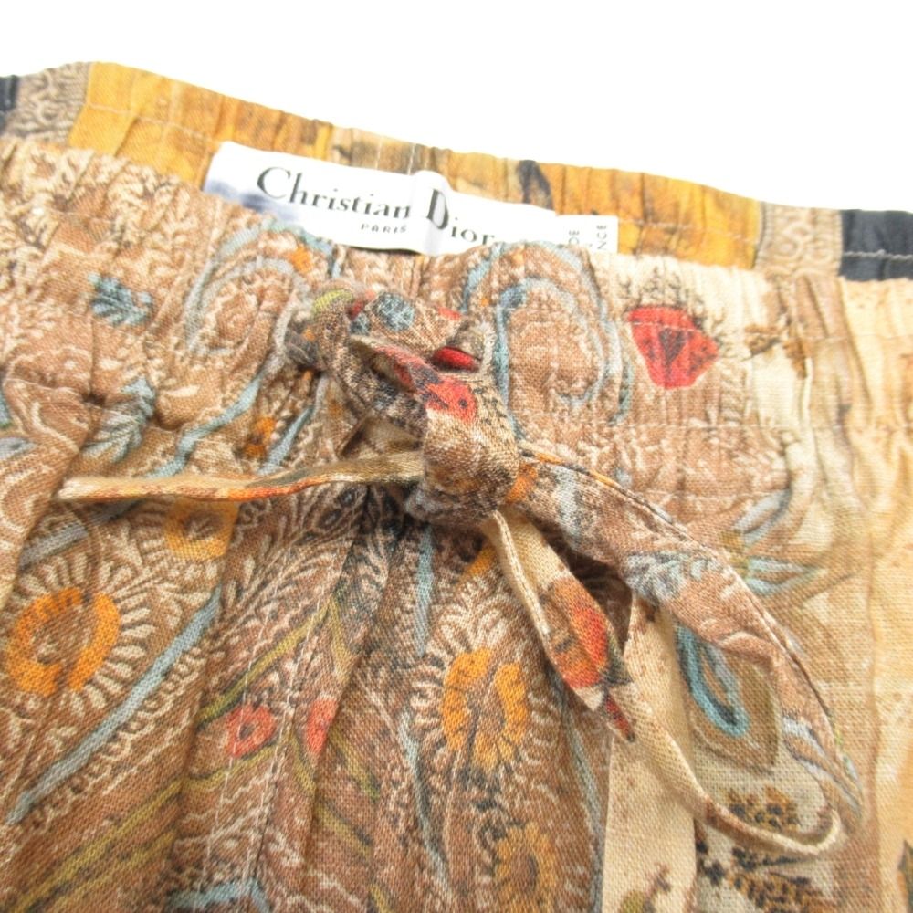 Dior All Over Linen Shorts 38 Brown