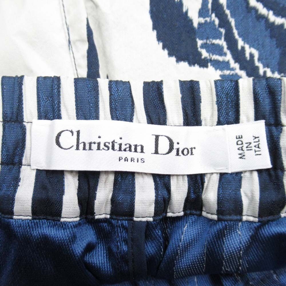 Dior Palm Tree Side Logo Jacquard Shorts 40 Navy