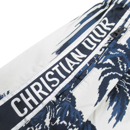 Dior Palm Tree Side Logo Jacquard Shorts 40 Navy