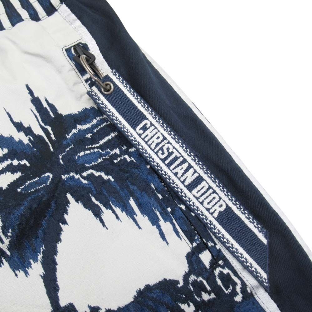 Dior Palm Tree Side Logo Jacquard Shorts 40 Navy
