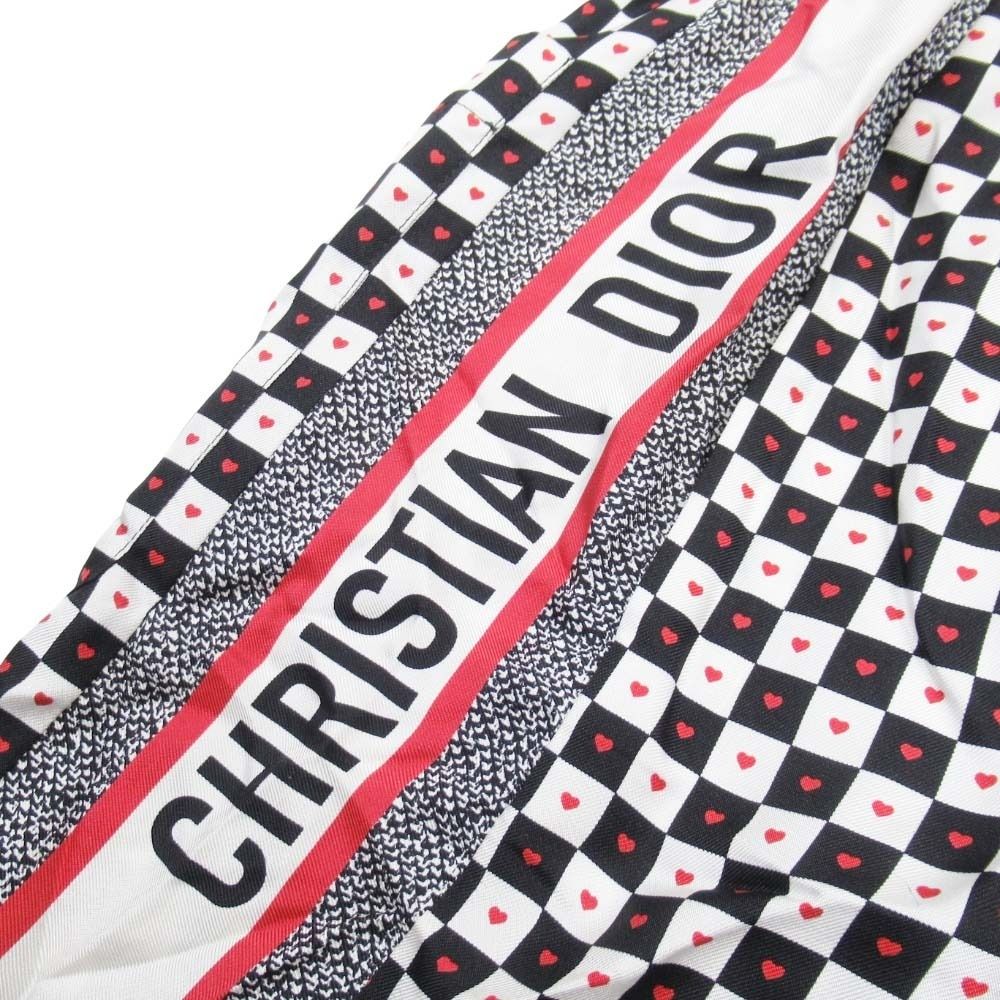 Dior Heart Shorts Silk Twill 34 Red White Black