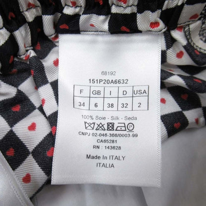 Dior Heart Shorts Silk Twill 34 Red White Black