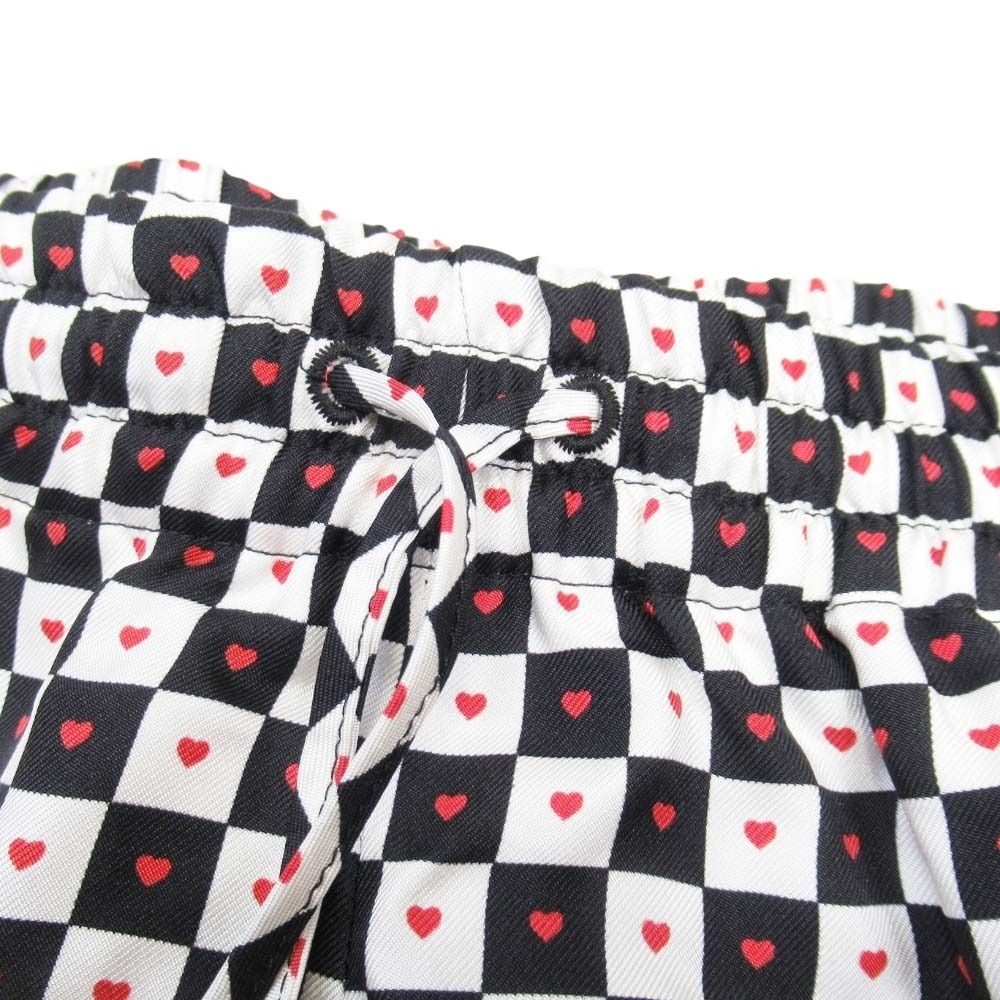 Dior Heart Shorts Silk Twill 34 Red White Black