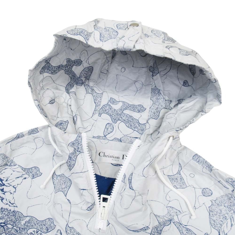 Dior Around the World Anorak Hoodie XS Light Gray Navy