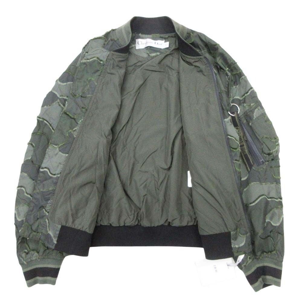 Dior Camouflage Jacquard Bomber Jacket 36 Khaki