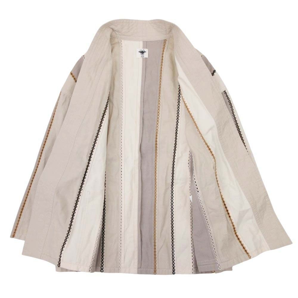 Dior Patchwork Waist Mark Jacket Bee Embroidery 36 Beige