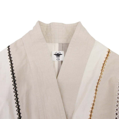 Dior Patchwork Waist Mark Jacket Bee Embroidery 36 Beige