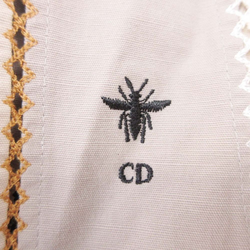 Dior Patchwork Waist Mark Jacket Bee Embroidery 36 Beige