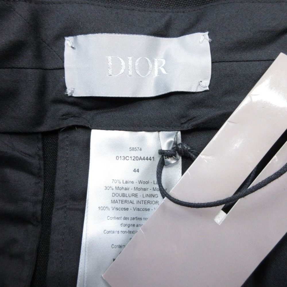 Dior Homme Wool Mohair Trousers Pants Pleated No Tuck 44 Black