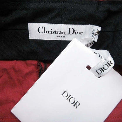 Dior All Over Pattern Silk Trousers Tucked Pants Tapered 36 Red