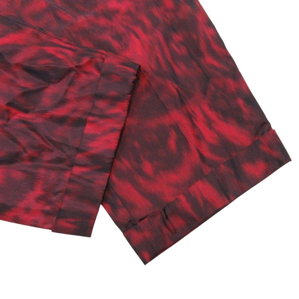Dior All Over Pattern Silk Trousers Tucked Pants Tapered 36 Red
