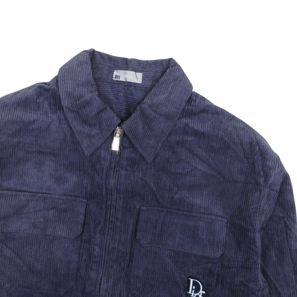 Dior Homme Corduroy Work Jacket Logo Patch 48 Dark Purple