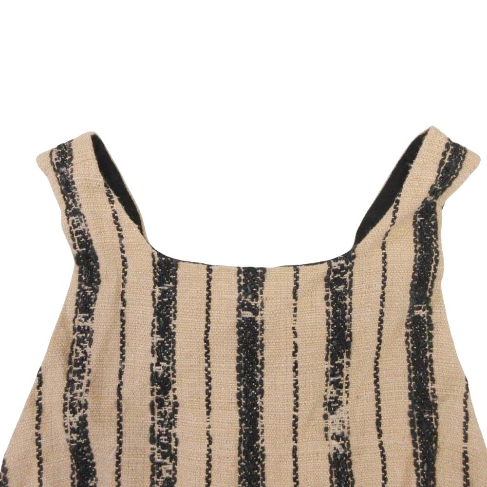 Dior Striped Short Overalls All in One 36 Beige Black