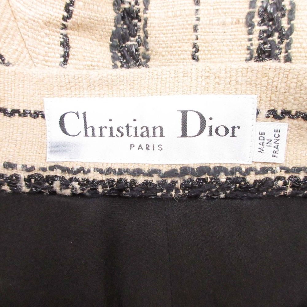 Dior Striped Short Overalls All in One 36 Beige Black