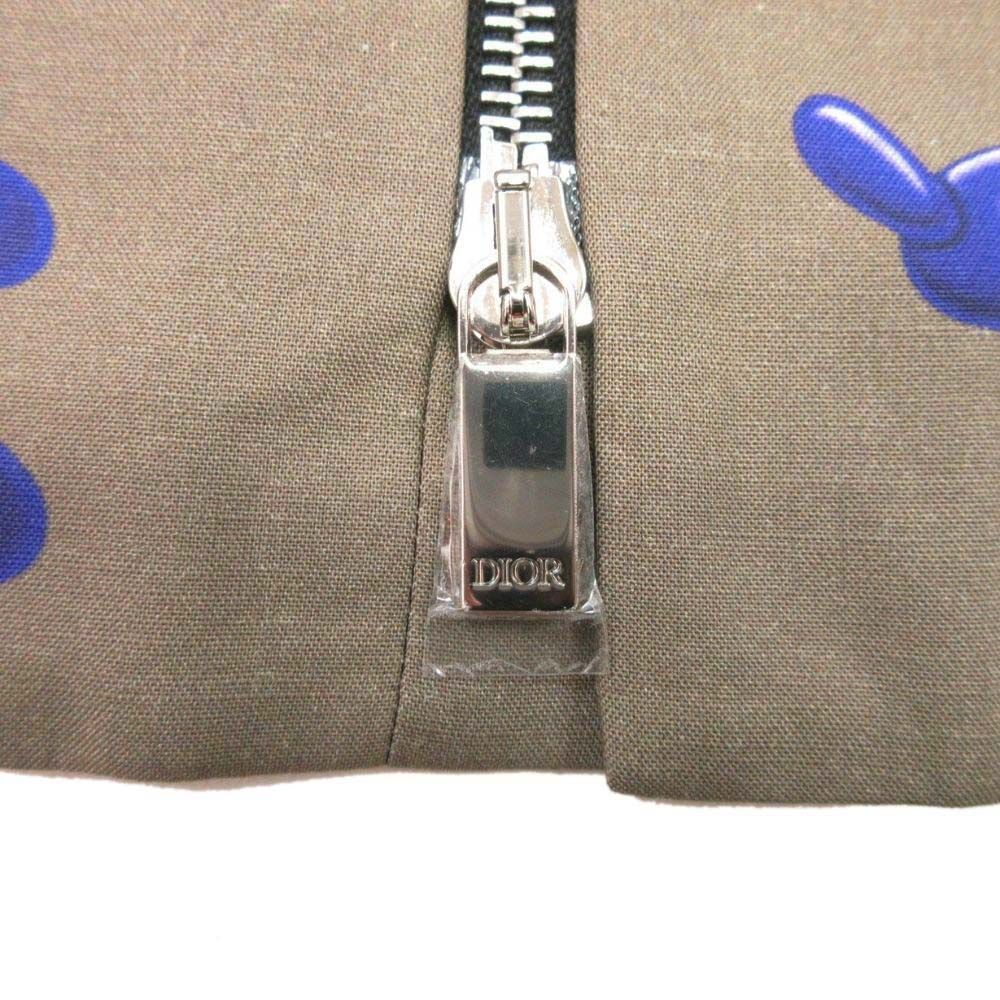 Dior Homme Kenny Shaaf Wool Mohair All Over Pattern Zip Up Jacket 50 Khaki