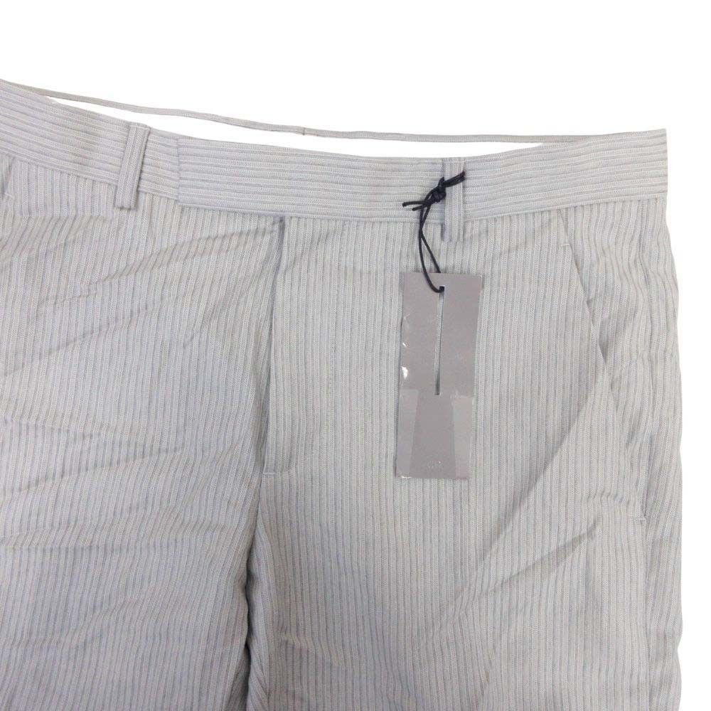 Dior Homme Wool Striped Trousers Pants Pleated 46 Light Gray