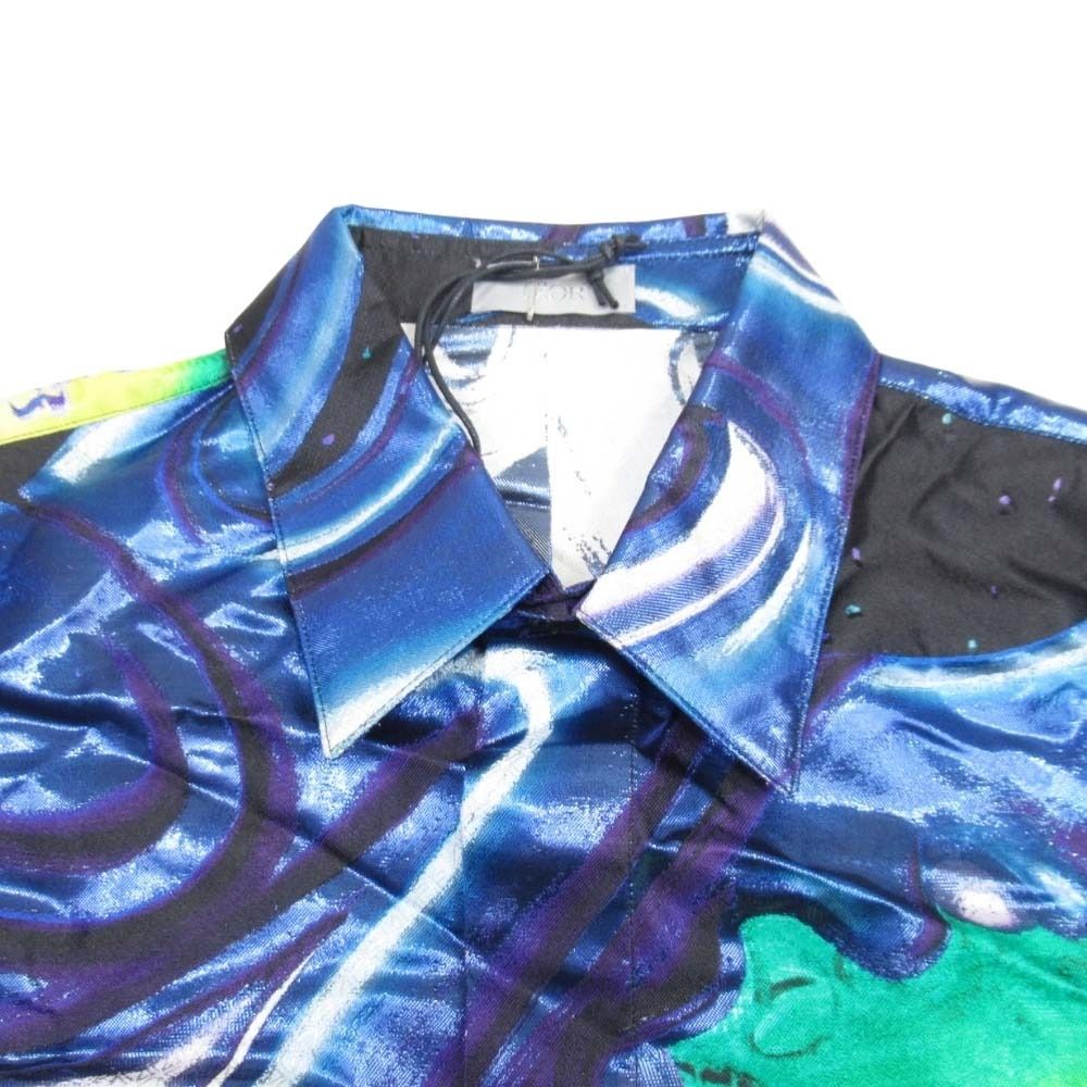 Dior Homme Kenny Shaft All Over Jacquard Shirt Long Sleeve Top 39 Navy Multi