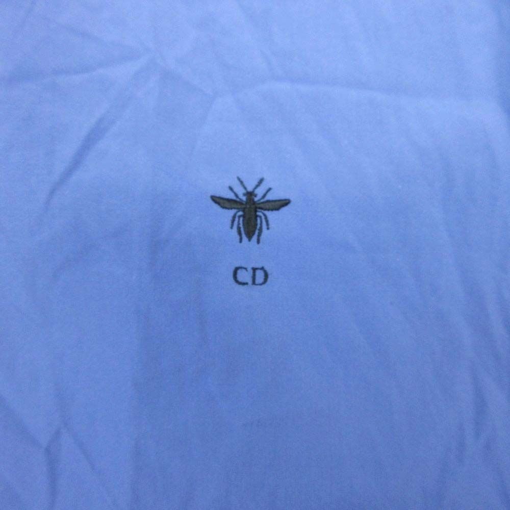 Dior Dress Shirt Cdlogo Bee Embroidery Blouse Top Long Sleeve 36 Blue
