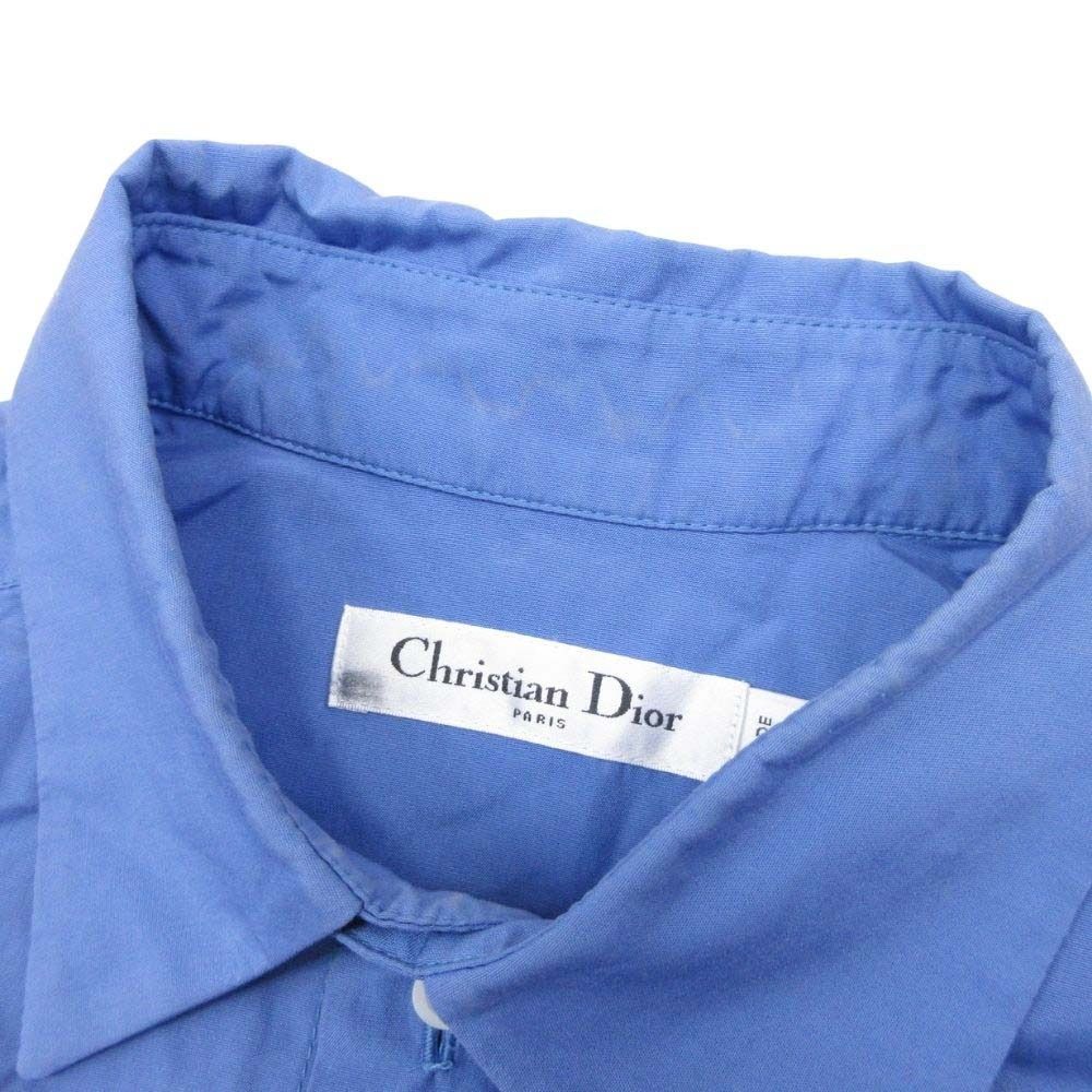 Dior Dress Shirt Cdlogo Bee Embroidery Blouse Top Long Sleeve 36 Blue