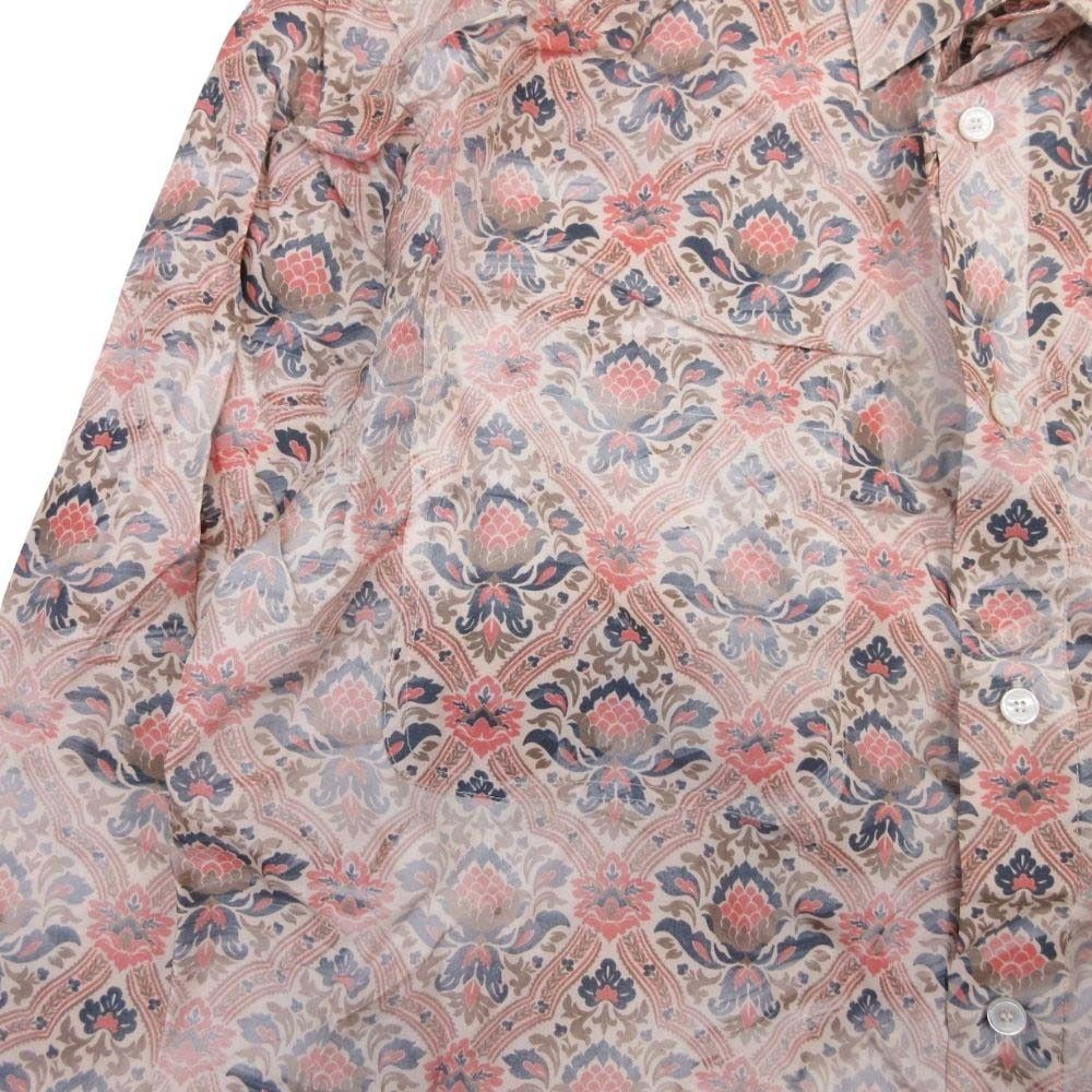 Dior Homme Amoako Boafo Silk Satin All Over Pattern Shirt Blouse Long Sleeve