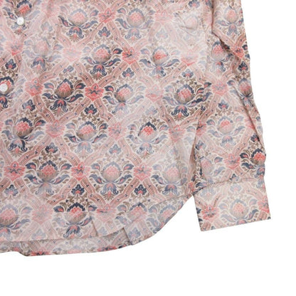 Dior Homme Amoako Boafo Silk Satin All Over Pattern Shirt Blouse Long Sleeve