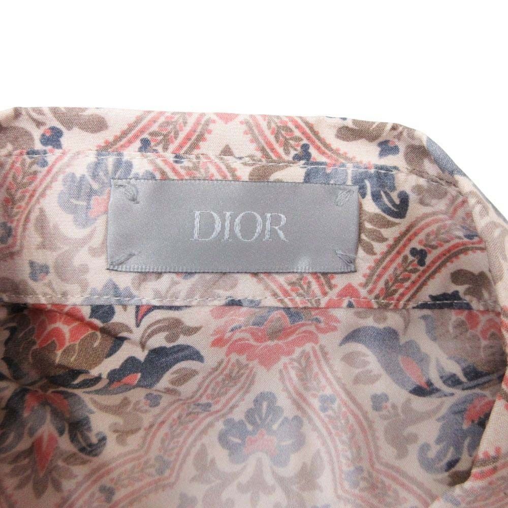 Dior Homme Amoako Boafo Silk Satin All Over Pattern Shirt Blouse Long Sleeve