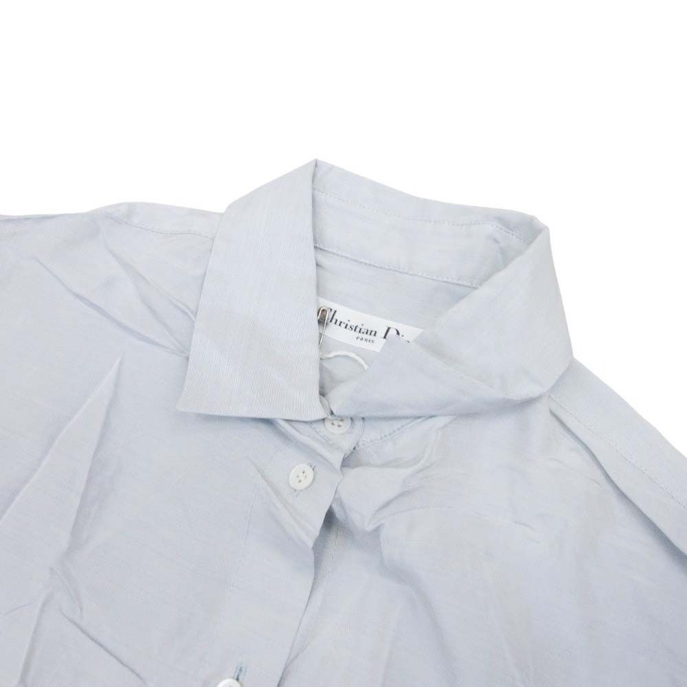 Dior Hem Line Short Sleeve Shirt Cdlogo Bee Embroidery Blouse Top Silk 36 Light