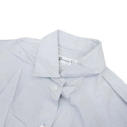 Dior Hem Line Short Sleeve Shirt Cdlogo Bee Embroidery Blouse Top Silk 36 Light