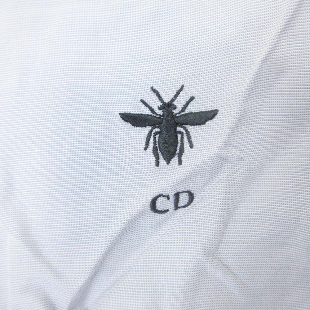 Dior Hem Line Short Sleeve Shirt Cdlogo Bee Embroidery Blouse Top Silk 36 Light